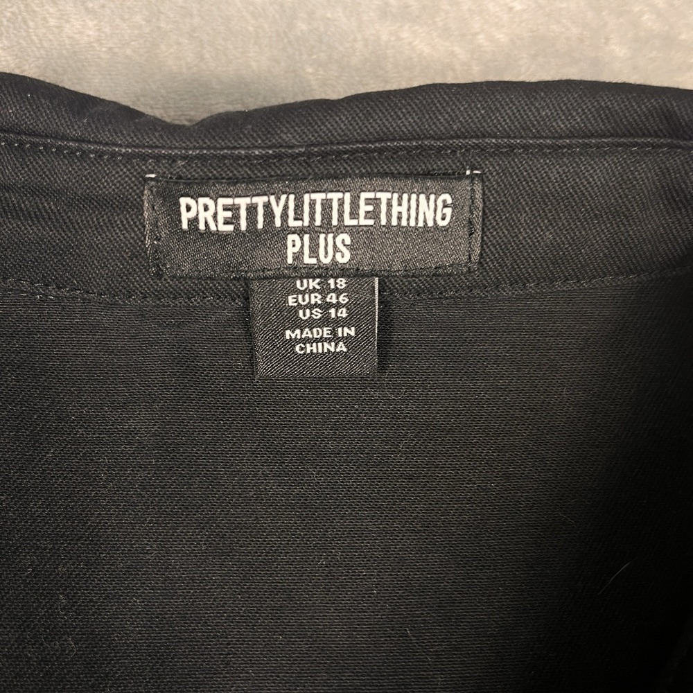 Denim Barn Jacket Chore Coat Size 14 Black 4-Pocket - Picture 4 of 8